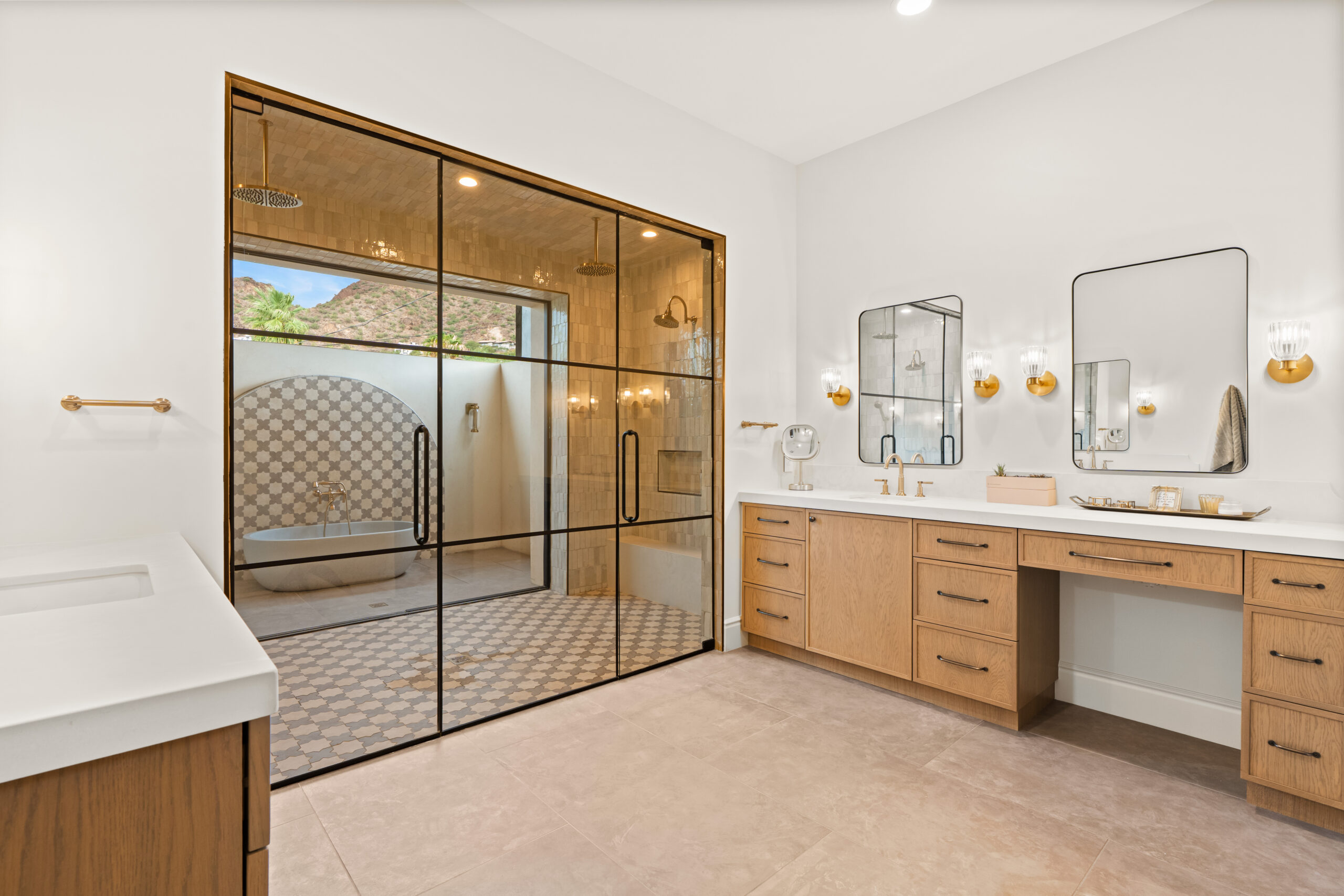 luxury custom indoor outdoor bathroom