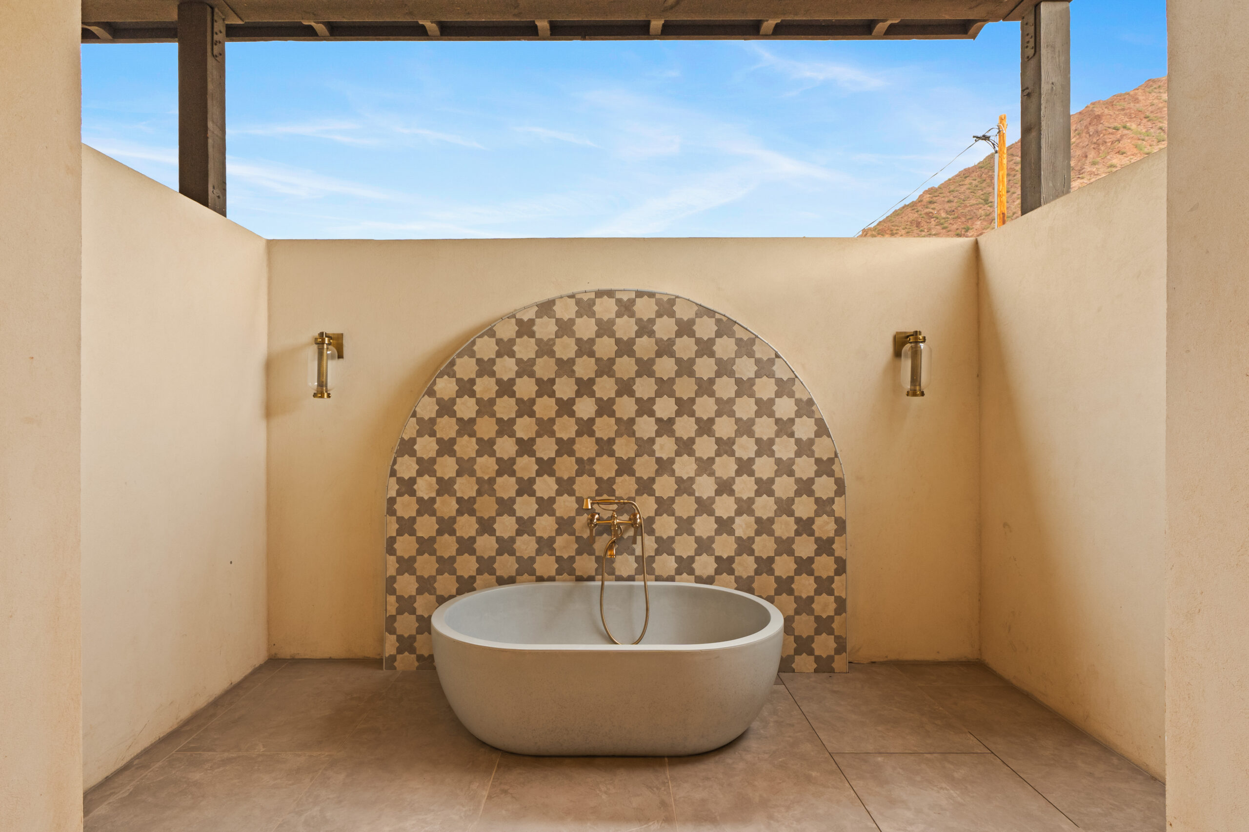 luxury outdoor bathtub bathroom